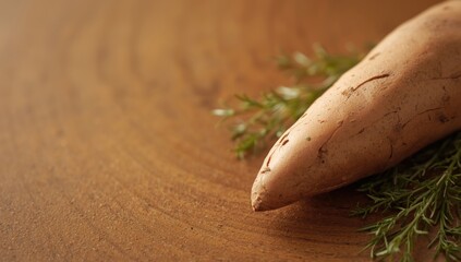 Image of a Japanese sweet potato its starchy composition and natural surface for food preparation backgrounds