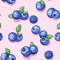 blueberry seamless pattern background illustration