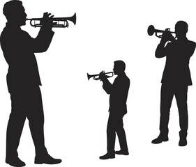 Black family silhouette collection featuring parents and children with suitcases for travel themes, vacation planning, airport departures, and summer holiday graphic design © MDABDULLAHAL