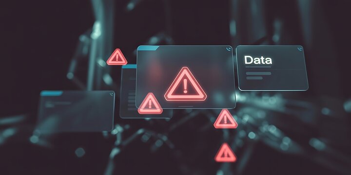 Digital data under threat visualizing cybersecurity risks and system alerts in a network - Powered by Adobe