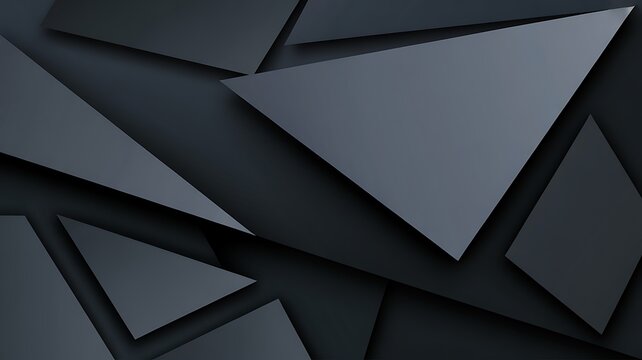 Abstract dark geometric background with overlapping triangles creating a modern shadowy design