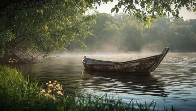 Sunken boat positioned beside the Oum Rabi river, illustrating sediment buildup and riverbank erosion