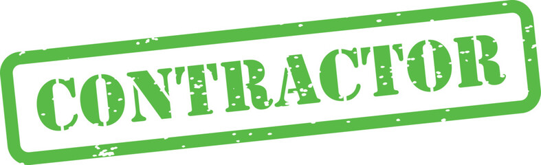 Green contractor stamp with distressed texture