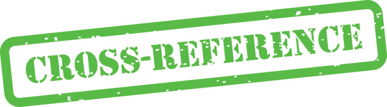 Green cross reference rubber stamp seal