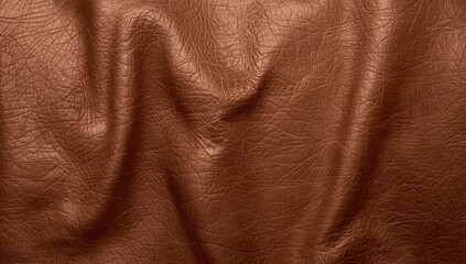 Smooth leather surface in matte brown serving as a neutral background for graphic elements