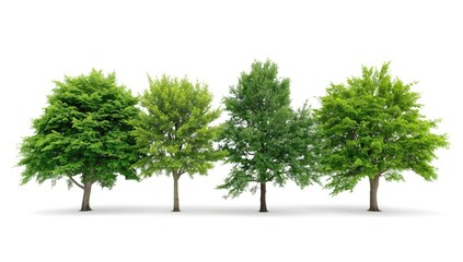 Obraz premium Lush green trees isolated on transparent background serving as a landscape background, Earth Day
