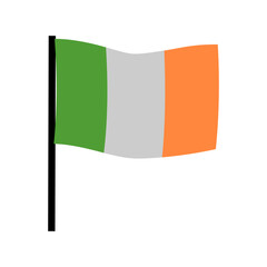 The flag of Ireland is isolated on a white background.