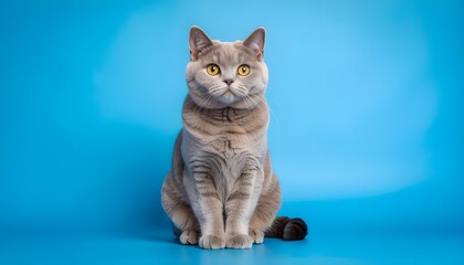 Obraz premium “British Shorthair Blue Background”