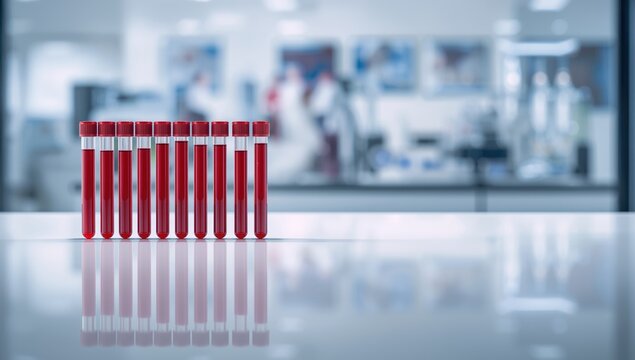 Blood collection tubes prepared for analysis, highlighting medical sample handling procedures