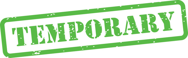 Green temporary text stamp with white background