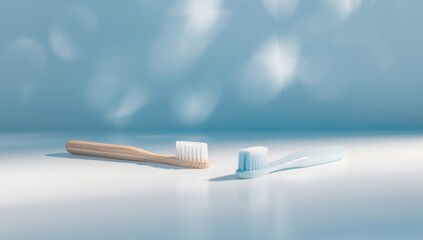 Eco-friendly wooden toothbrush with natural bristles designed for sustainable oral care, Earth Day