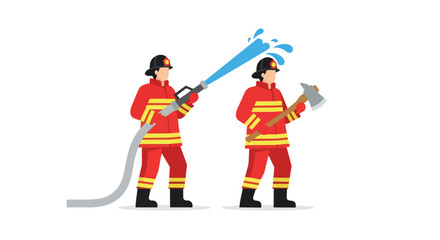 Professional Firefighters Displaying Essential Rescue Tools And Teamwork To Combat Emergency Situations And Ensure Community Safety And Public Welfare