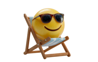 Adorable smiling face with sunglasses emoji showing relaxed mood, playful personality, and stylish confidence isolated on transparent background PNG