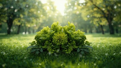 Marigold leaves in vibrant green color serving as a natural background for botanical displays