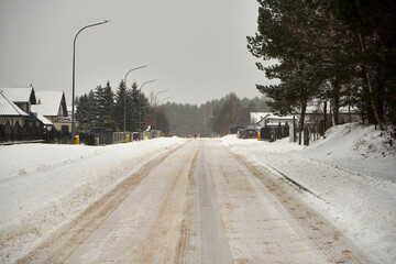 droga asfaltowa,zima  © Marcin Łazarczyk
