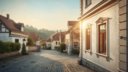 Obraz premium Retro house wall used as a background for heritage architecture, cultural preservation