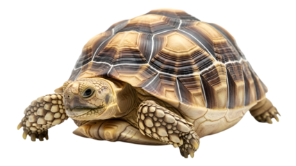 A close up of a tortoise with a black background