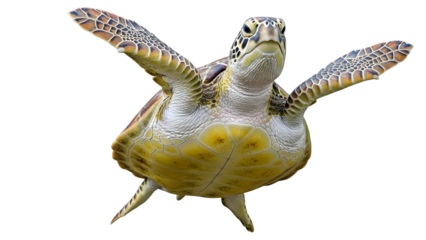 A yellow and white sea creature with three tail like protrusions