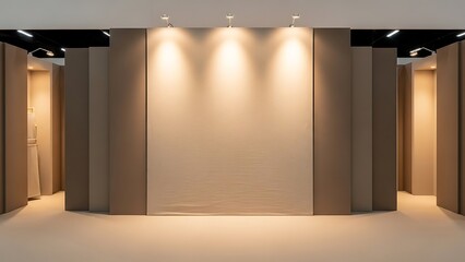 Modern Empty Showroom with Bright Lighting.