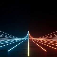 Obraz premium Conceptual minimalist visualization of an endless boundary line illustrating perpetual motion and limitless potential for expansion, modern, wide, visualization