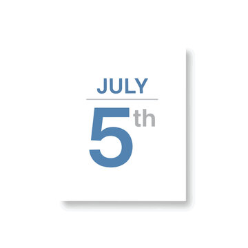 A crisp, minimalist digital calendar icon clearly displaying the fifth day of July, rendered with a clean, modern aesthetic for effective date