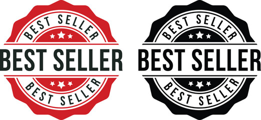 Obraz premium Best Seller Badge icon set. Bestseller Labels, Award Seals and Quality Guarantee Stamps.