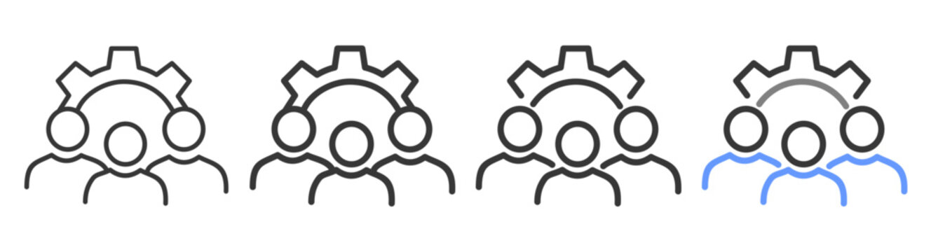 The Ultimate team Styles with Variations Line of icon set vector illustration