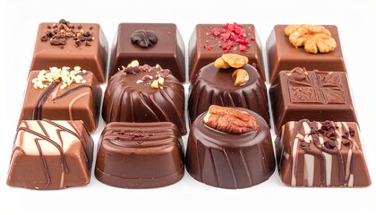 chocolate candies isolated on white background