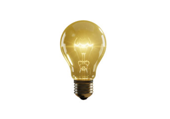 Glowing light bulb on black background symbolizing innovation and ideas