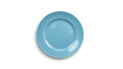 Plain blue ceramic plate set against white background for menu display, ideal for food photography, World Nutrition Day
