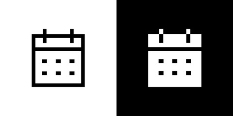 Calendar icon concept with flat Black White Background. Vector illustration.