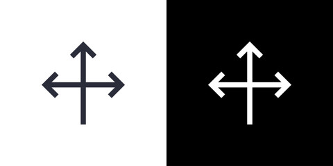 Obraz premium Three Arrows icon concept with flat Black White Background. Vector illustration.