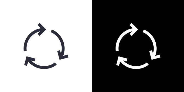 Cycle icon concept with flat Black White Background. Vector illustration.