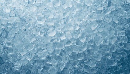 Finely crushed ice serving as a cooling base for drinks and culinary garnishes