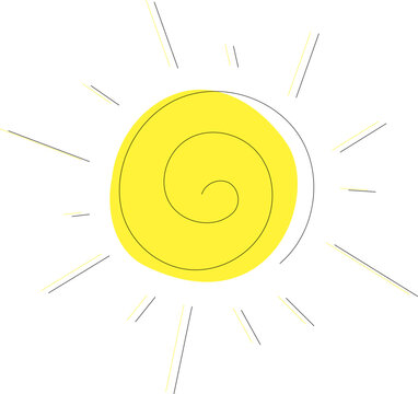 Vector sun in cartoon style