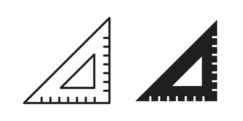 Triangle ruler icon flat and stroke collection for ui ux work. © Oliver