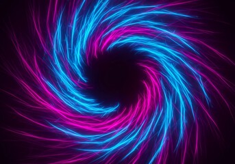 Swirling vortex of electric blue and neon magenta light creates an intense energy field, representing change, motion, and digital transformation, high, evolution, stream