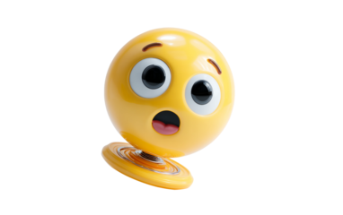 Expressive zany face emoji illustration conveying excitement, chaos, and cheerful amusement isolated on transparent background PNG