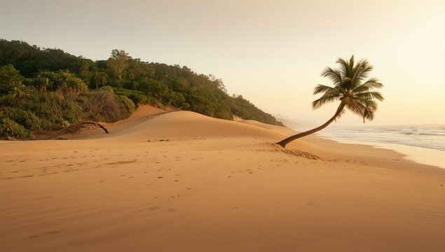 Coastal dunes and plant life in Ribanceira, Ibiraquera, Santa Catarina, Brazil, serving as a natural erosion buffer