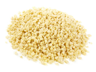 Chopped Almonds on white Background