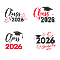 Class of 2026 card vector illustration design.