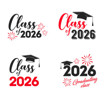 Class of 2026 card vector illustration design.