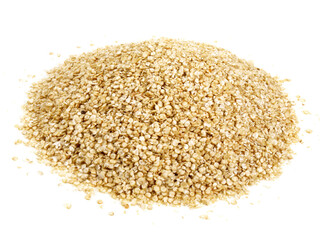 Grated Quinoa on white Background