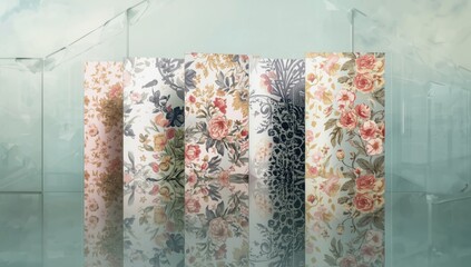 Set of digital wallpaper motifs with intricate patterns suitable for background use in user interface design