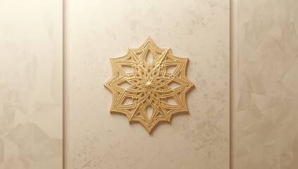 Golden-lined Islamic star motif used in traditional ornamentation, suited for architectural embellishments