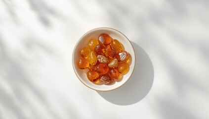 Group of glittering copal cabochons highlighting fossilized resin, Nature preservation