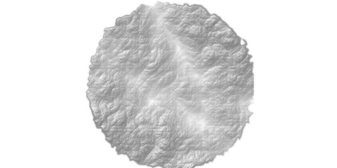 Grey Abstract Wrinkled Surface Texture, 3D Circular Crinkled Material Illustration Isolated on White