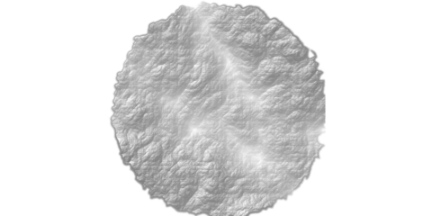 Grey Abstract Wrinkled Surface Texture, 3D Circular Crinkled Material Illustration Isolated on White