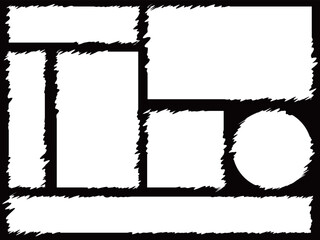 グリッチ風フレーム7種セット　ホワイト