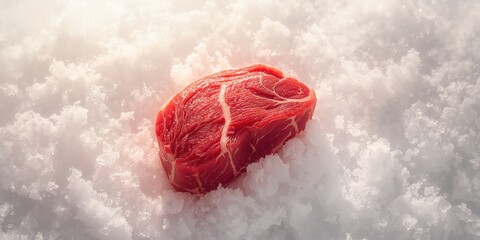 Uncooked beef cut isolated on plain white surface, suitable for culinary layout or ingredient display